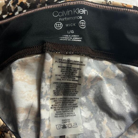 Calvin Klein Performance Leggings Animal Print Wick L Comfort Gym Activewear - Picture 5 of 13